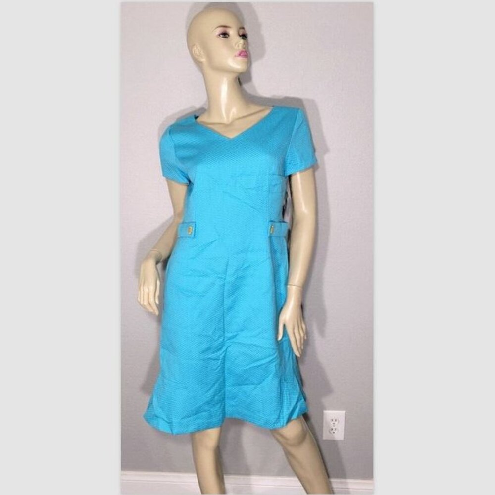 NWT Talbots Petites V-neck Cap Sleeve Sheath Dress 10 P